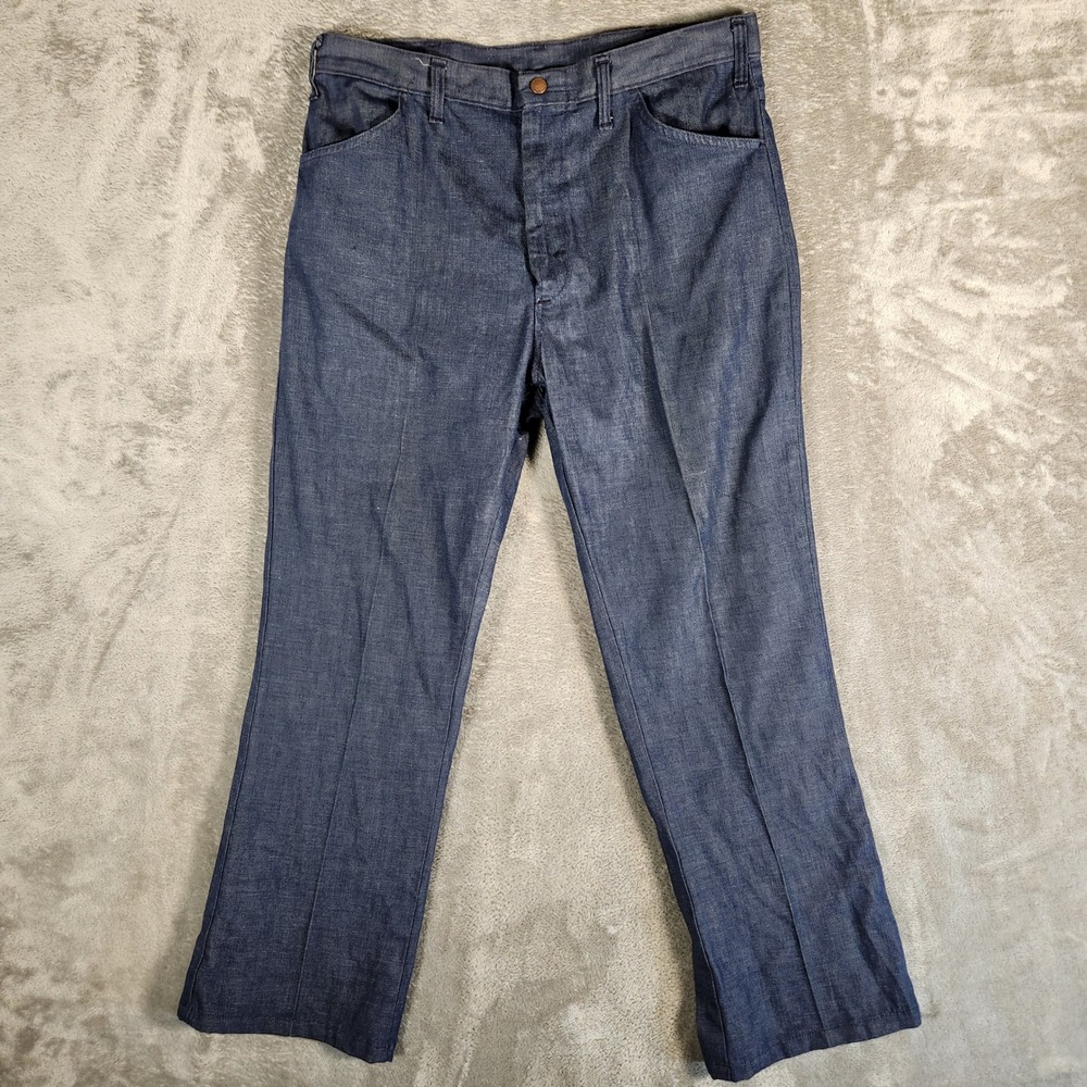 Vintage Sears Kings Road Jeans Mens 33x27 Blue Excellent Perma-Prest Denim